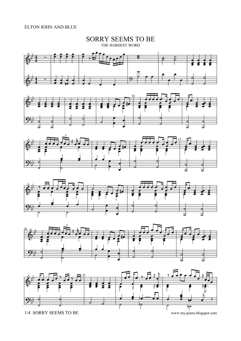 鋼琴譜下載- 廷廷的鋼琴窩(五線譜、簡譜) Piano Sheet Music Download